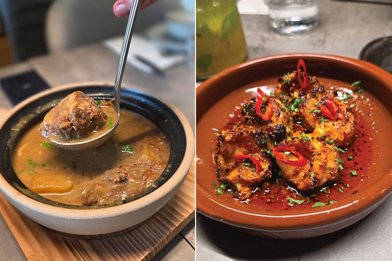 Aatish live fire food - soup and prawns