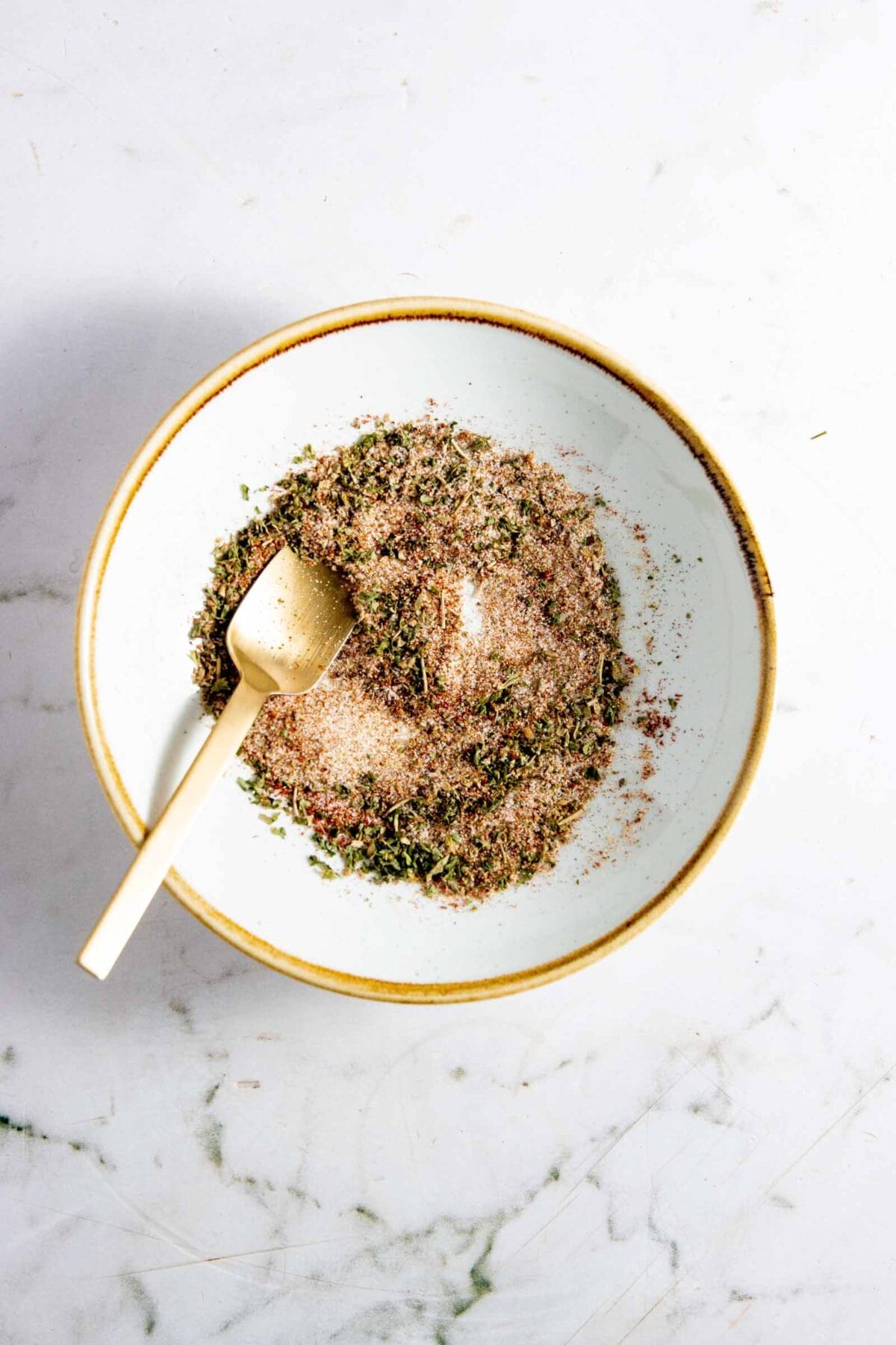 Spices mixed in a bowl.