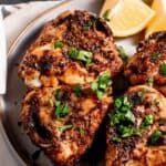 Air fryer chicken thighs pinterest image.