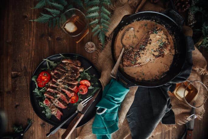 Cast Iron steak au poivre