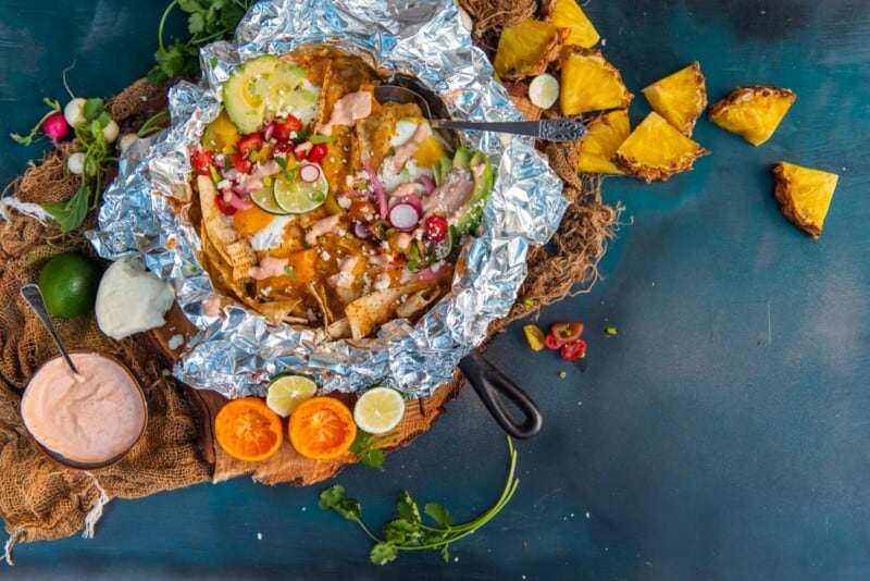 Grilled Chicken Chilaquiles Verdes