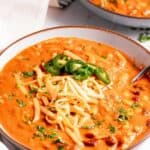 Leftover chicken enchilada soup pinterest graphic.