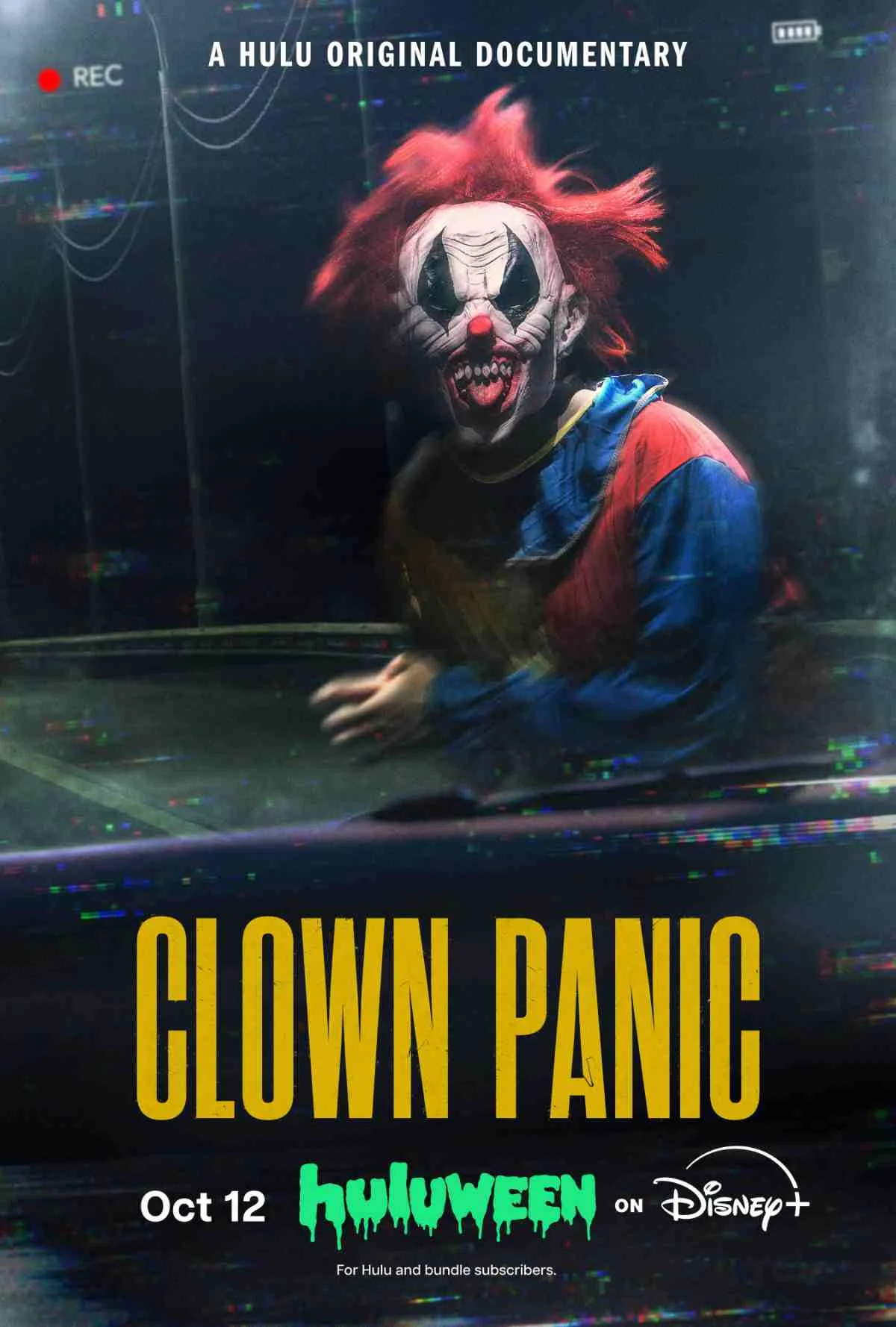 Official poster for the Hulu documentary Clown Panic