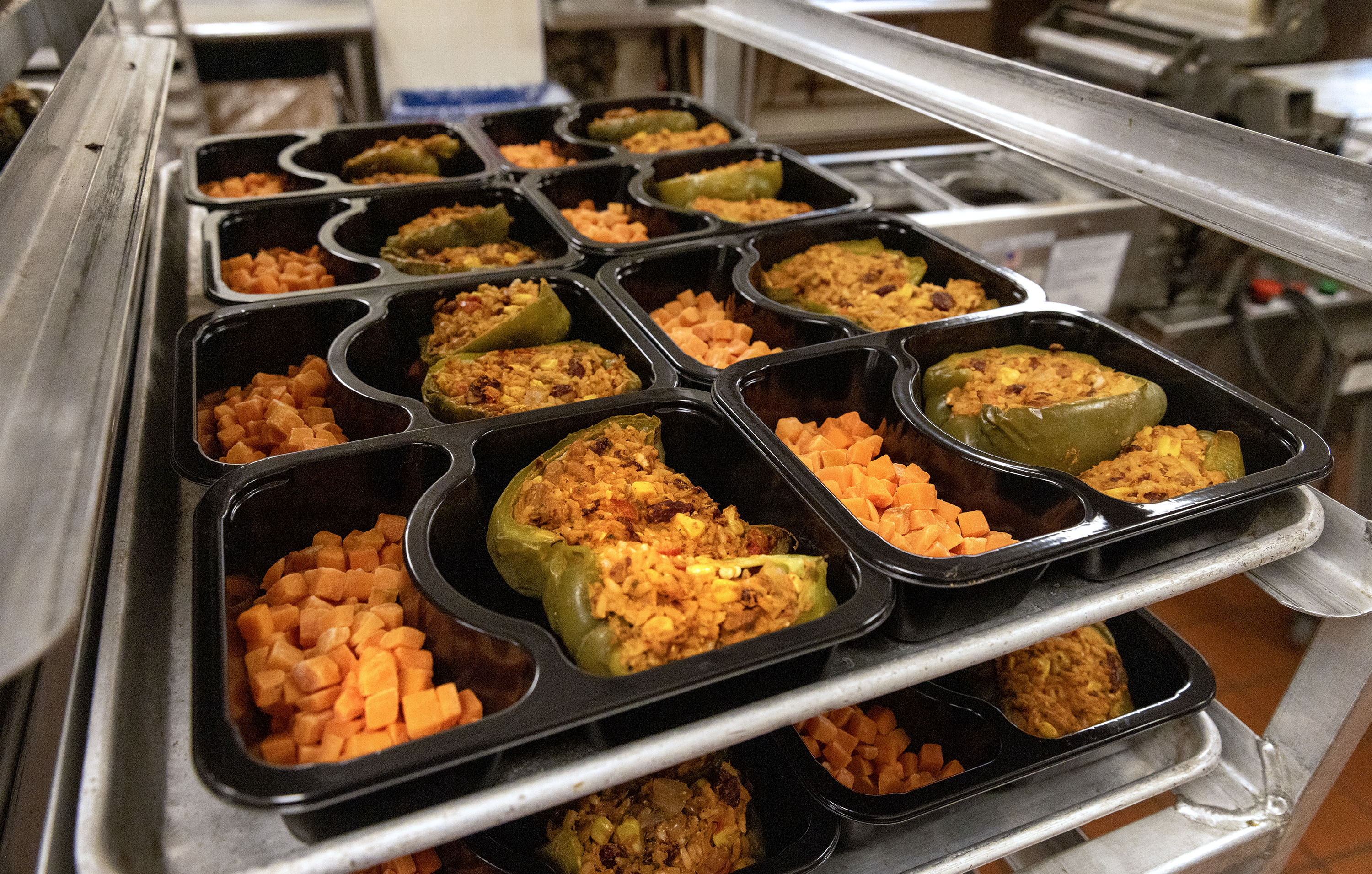 Trays of meals