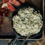 Creamed leeks pinterest graphic.