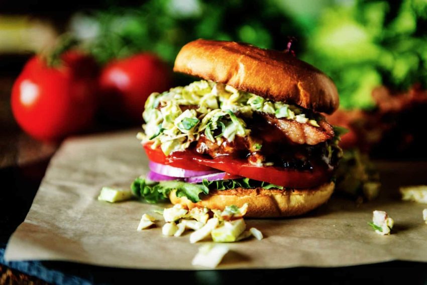 Girl Carnivore BISON BURGER WITH MAPLE BRUSSELS SPROUTS SLAW