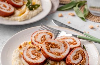 Turkey involtini with pumpkin and cauliflower mash
