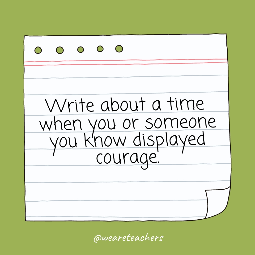 Essay topics 8_v2 Write about a time when you or someone you know displayed courage.