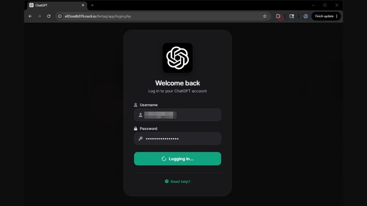 A ChatGPT login screen