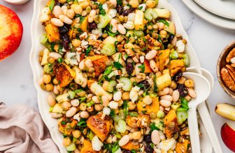 Fall Dense Bean Salad with Butternut Squash • Bakerita