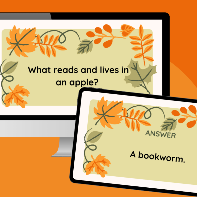 an image of a computer and tablet screen featuring free fall jokes