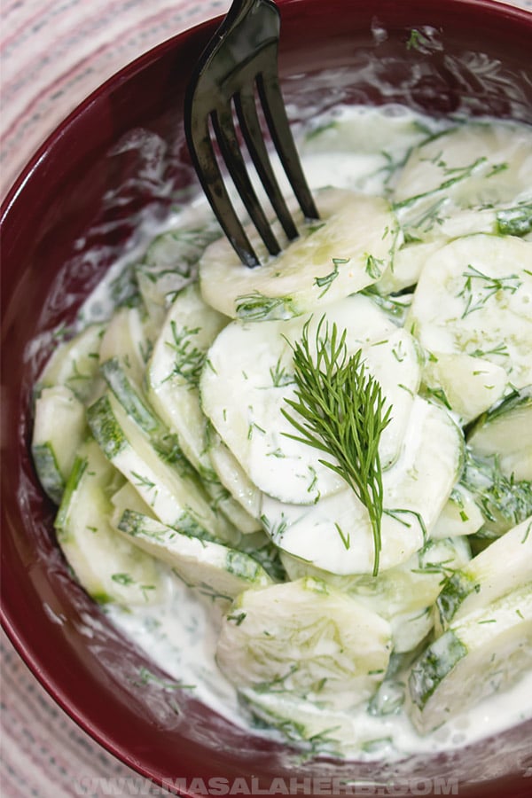 German Cucumber Dill Salad [Gurkensalat]