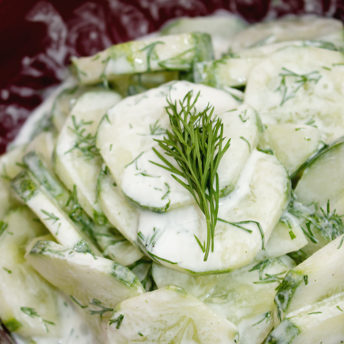 German Cucumber Dill Salad (Gurkensalat)