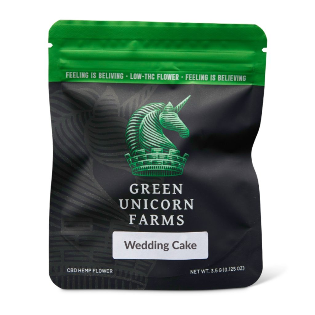 Green Unicorn Farms bag of CBD flower