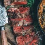 Grilled beef tenderloin pinterest graphic.
