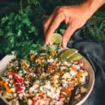 Pinterest image for grilled corn salad.