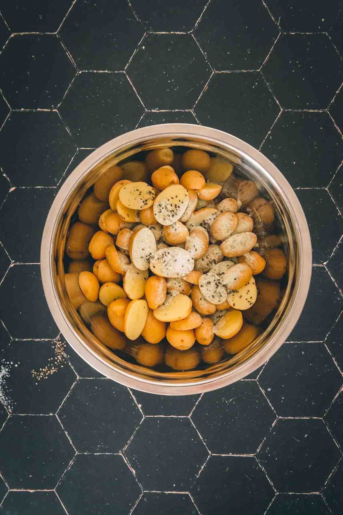 Tossed with spices.