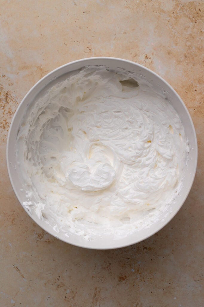 homemade whipped cream in a bowl