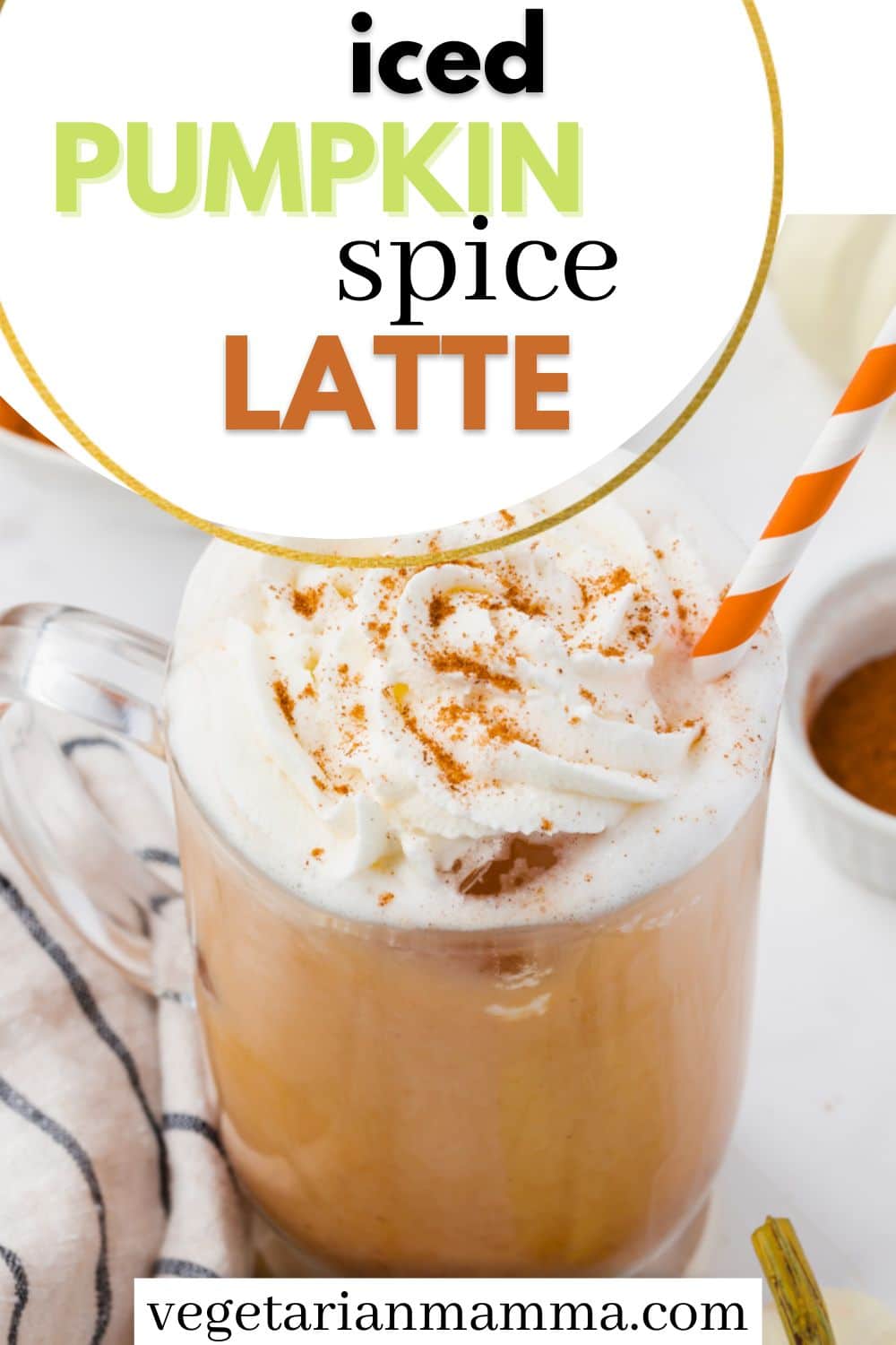 The best Iced Pumpkin Spice Latte is the one you make at home with real pumpkin puree, warm spices, maple syrup, and your choice of milk. This tasty drink will be ready in 5 minutes, exactly the way you like it. via @vegetarian mamma