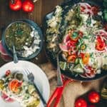 Leftover turkey enchiladas verdes Pinterest graphic.