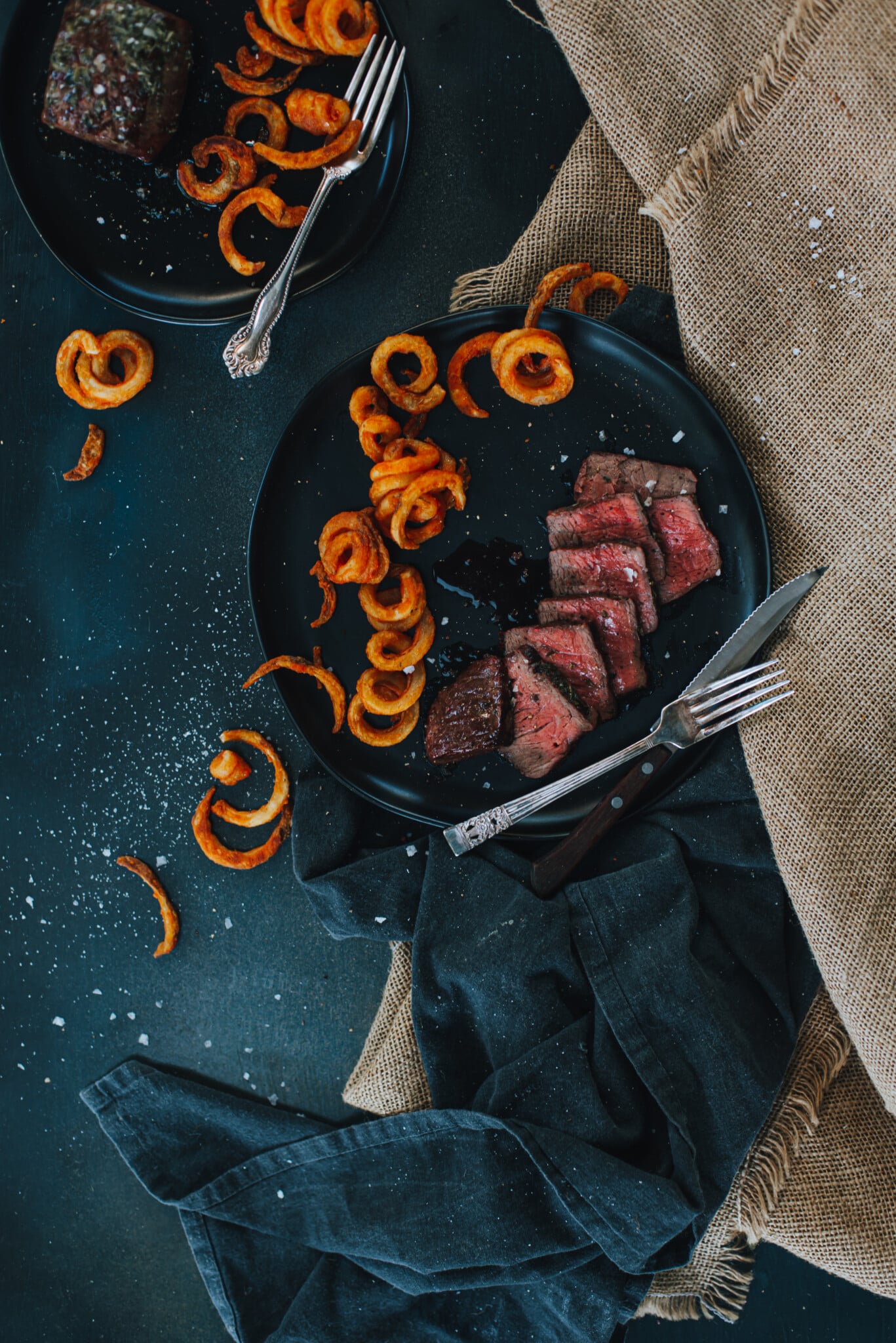 Sirloin filets plated.