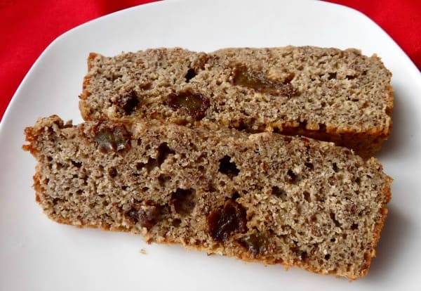 Paleo Cinnamon Raisin Bread from The Gluten-Free & Paleo Traveler. One of 65 fabulous gluten-free bread recipes. Beautiful and delicious loaves! [featured on GlutenFreeEasily.com]