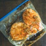 Pork chop marinade pinterest image.