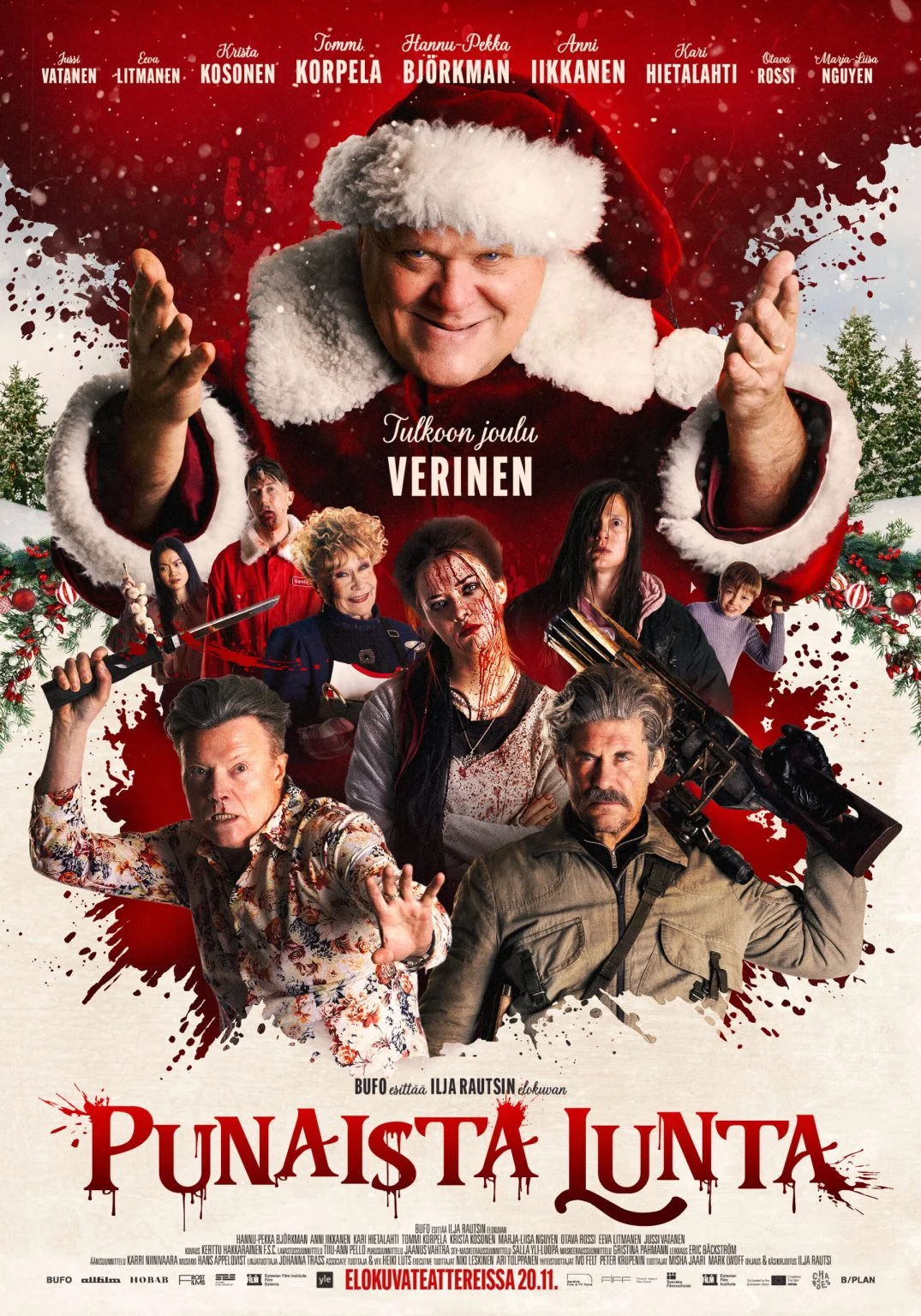 Poster for the Finnish horror comedy Red Snow