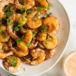 Pinterest image for shrimp in the air fryer.