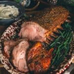 How to make smoked rack of pork pinterest graphic.