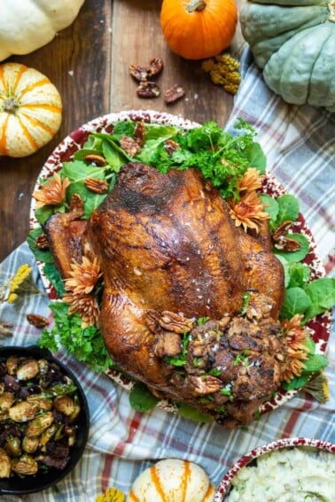 Smoked Turkey with Candied Pecan and Apple Stuffing Recipe GirlCarnivore.com