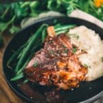 How to make sous vide lamb shanks pinterest image.