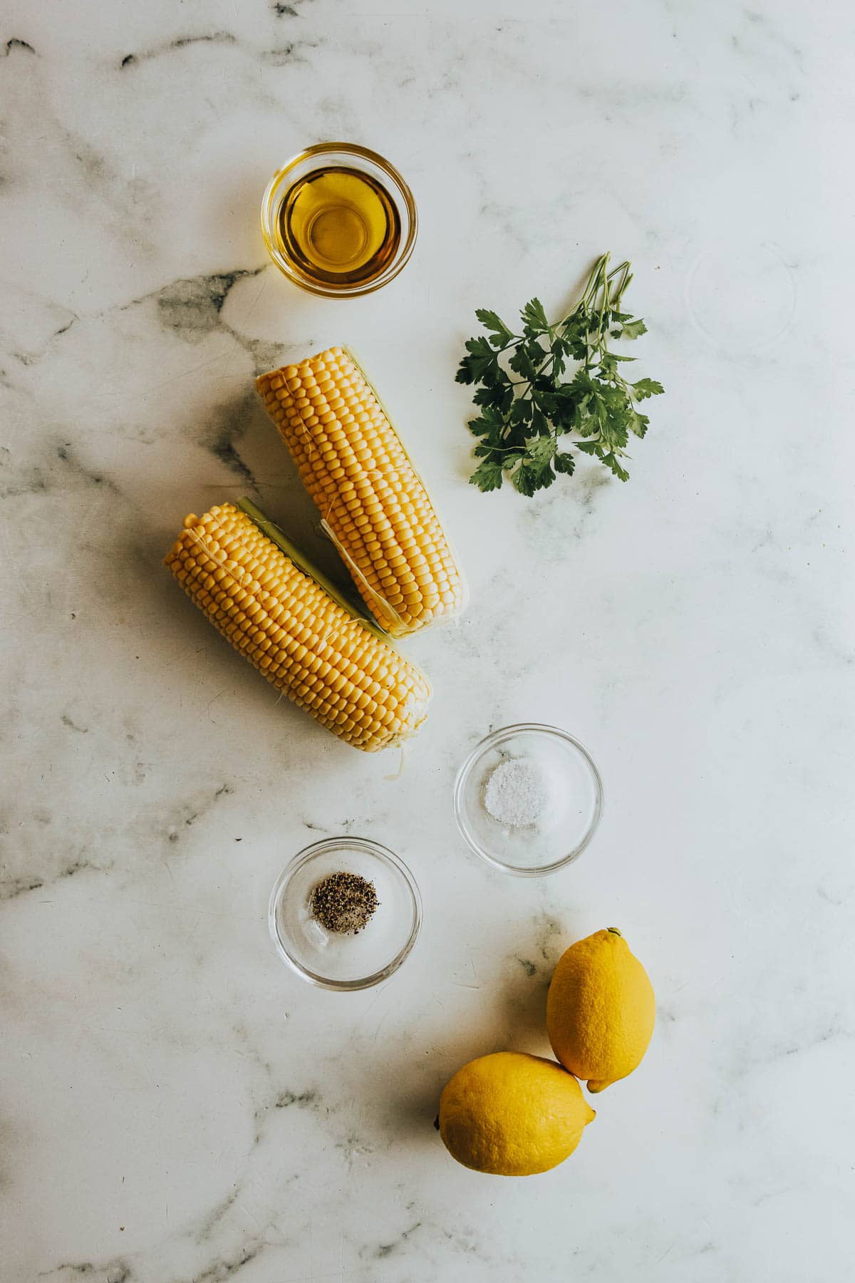 Ingredients for corn on the cob.