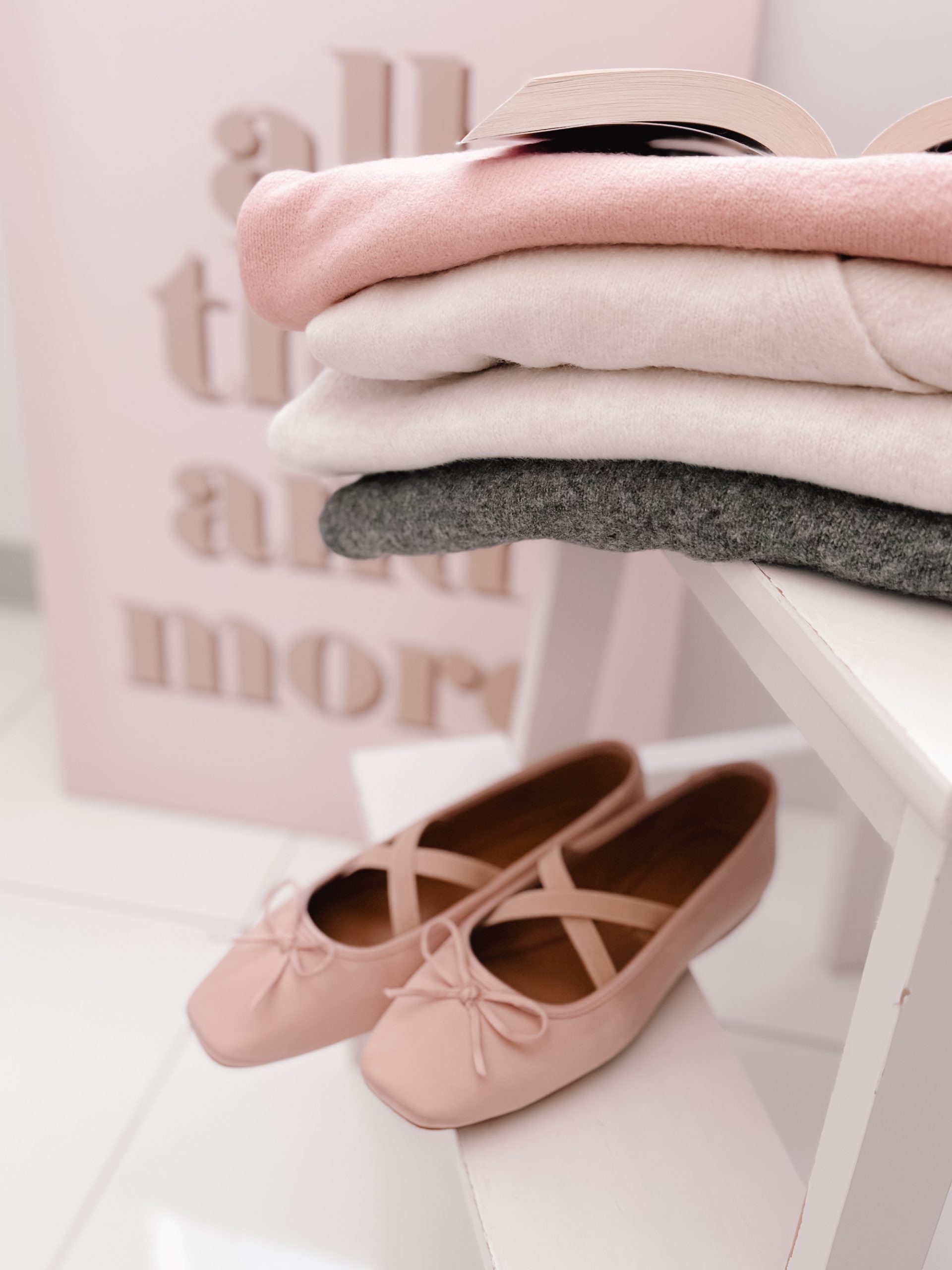 pink satin ballet flats