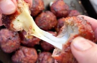 Cheese Stuffed Meatballs (Smoked & Sauced)