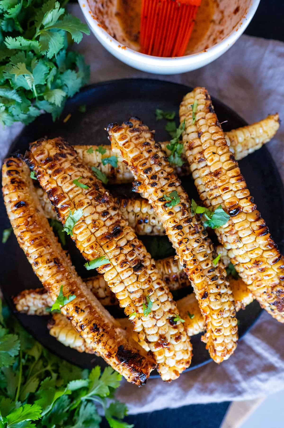 Platter of Grilled Corn Ribs.
