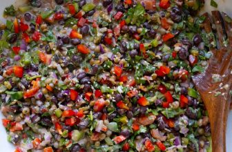 Dense Bean Salad with Lemon Yogurt Dressing