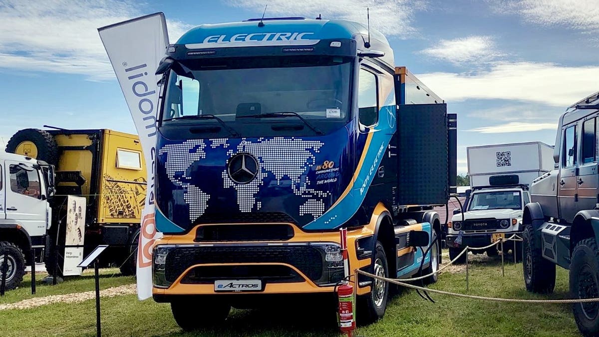 A custom electric Mercedes-Benz eActros 600 motorhome.