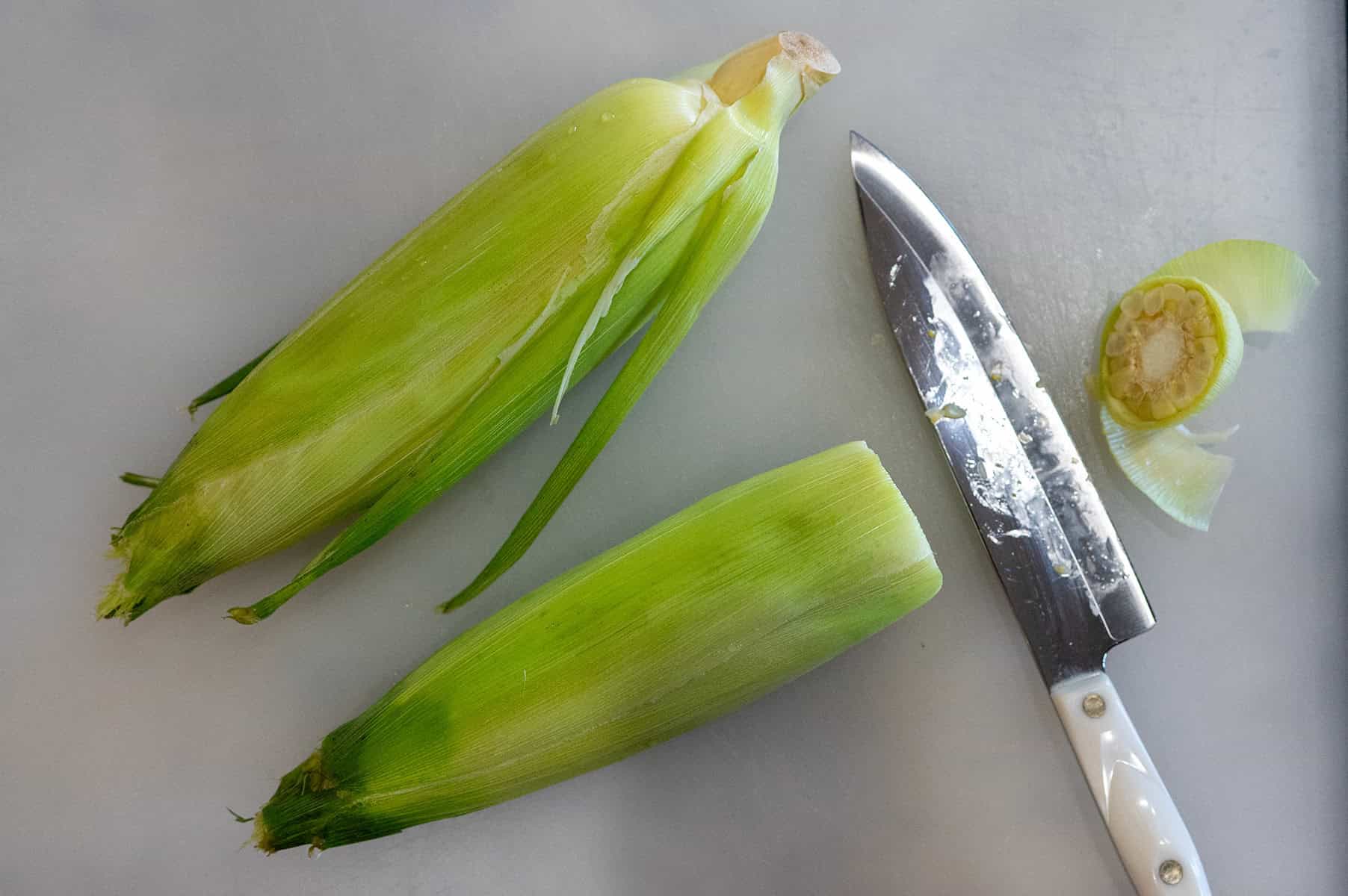 End cut off of corn.