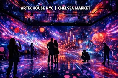 ARTECHOUSE NYC Tickets & Guide: Immersive Digital Art in Chelsea Market Immersive digital art installation at ARTECHOUSE NYC in Chelsea Market