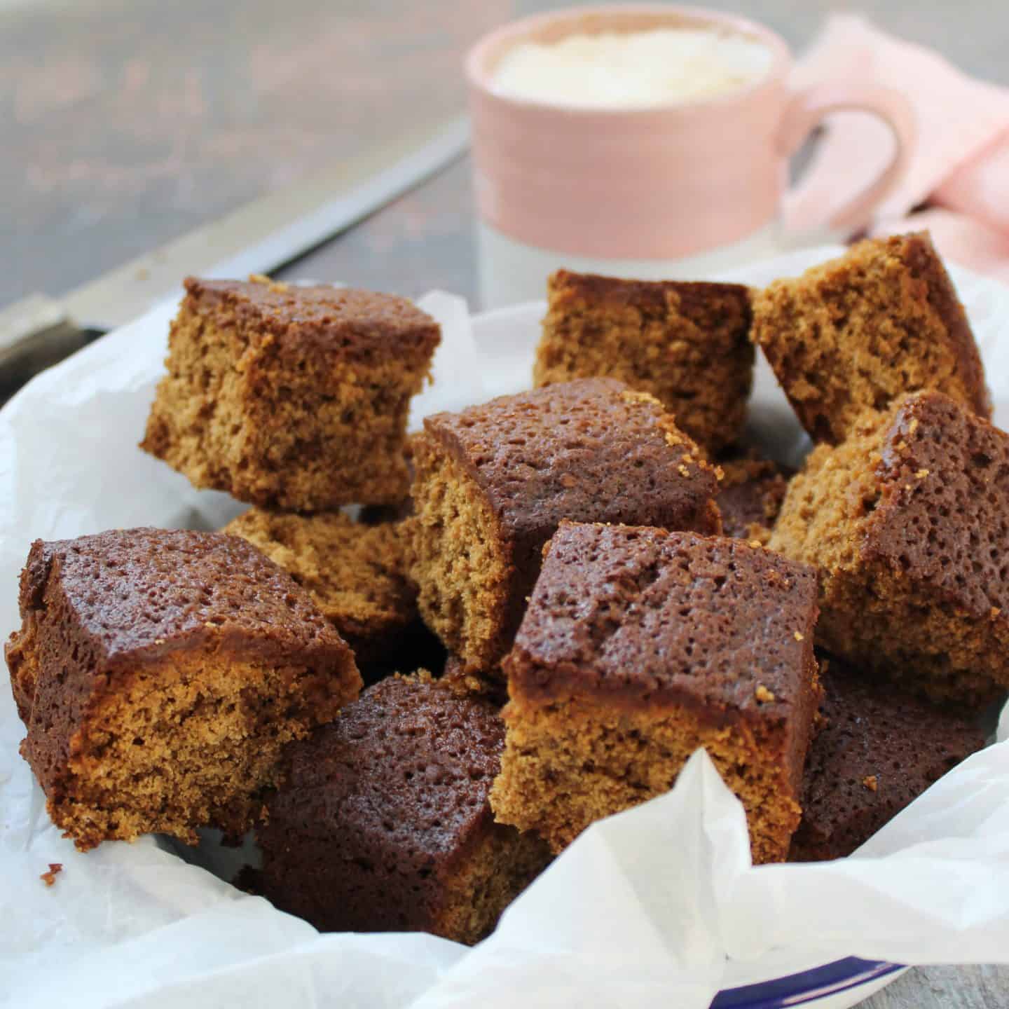 A tray of gluten free parkin.