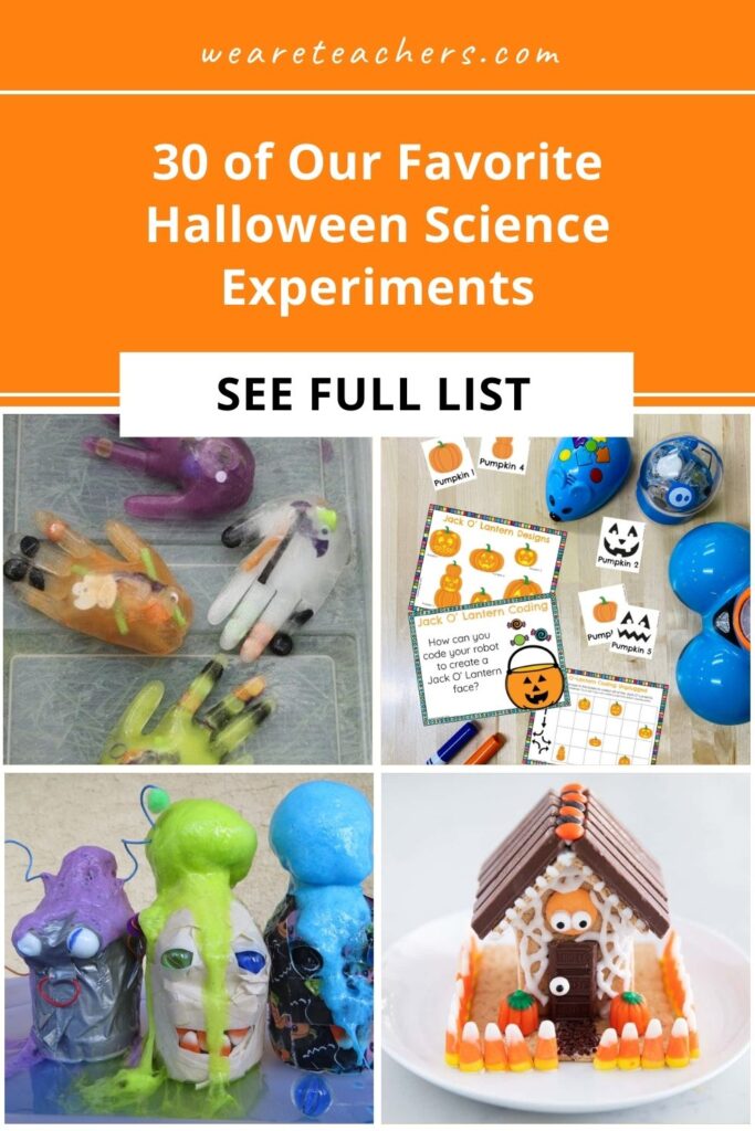 From growing gummy bears and edible solar systems to erupting Coke bottles, your students will love these Halloween science experiments.