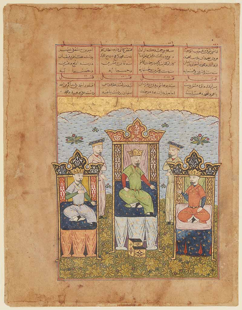 Scan of a 15th century obituary listing eight victims killed by the Hashashins