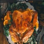 Pinterest graphic for how to cook a turkey in the oven.