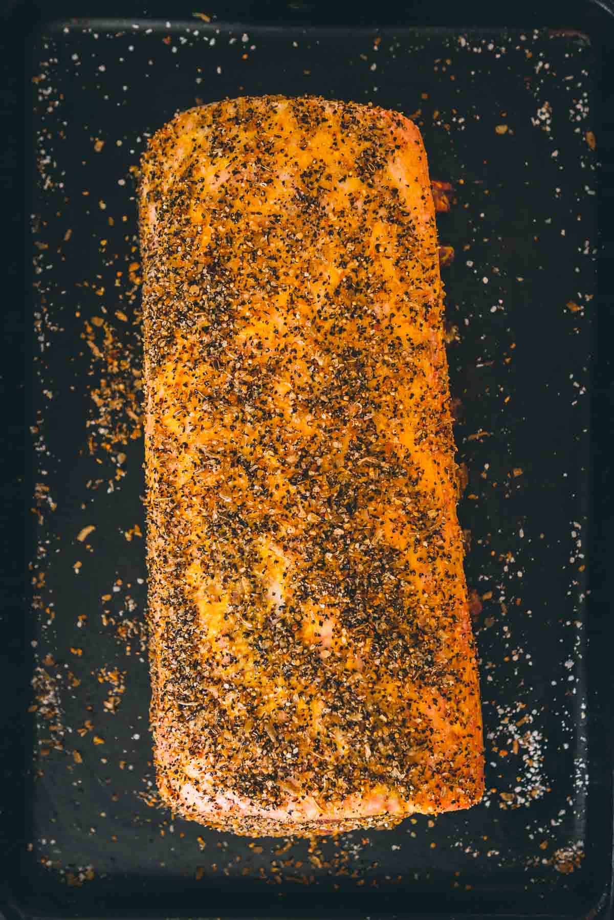 Pork roast seasoned with spices.