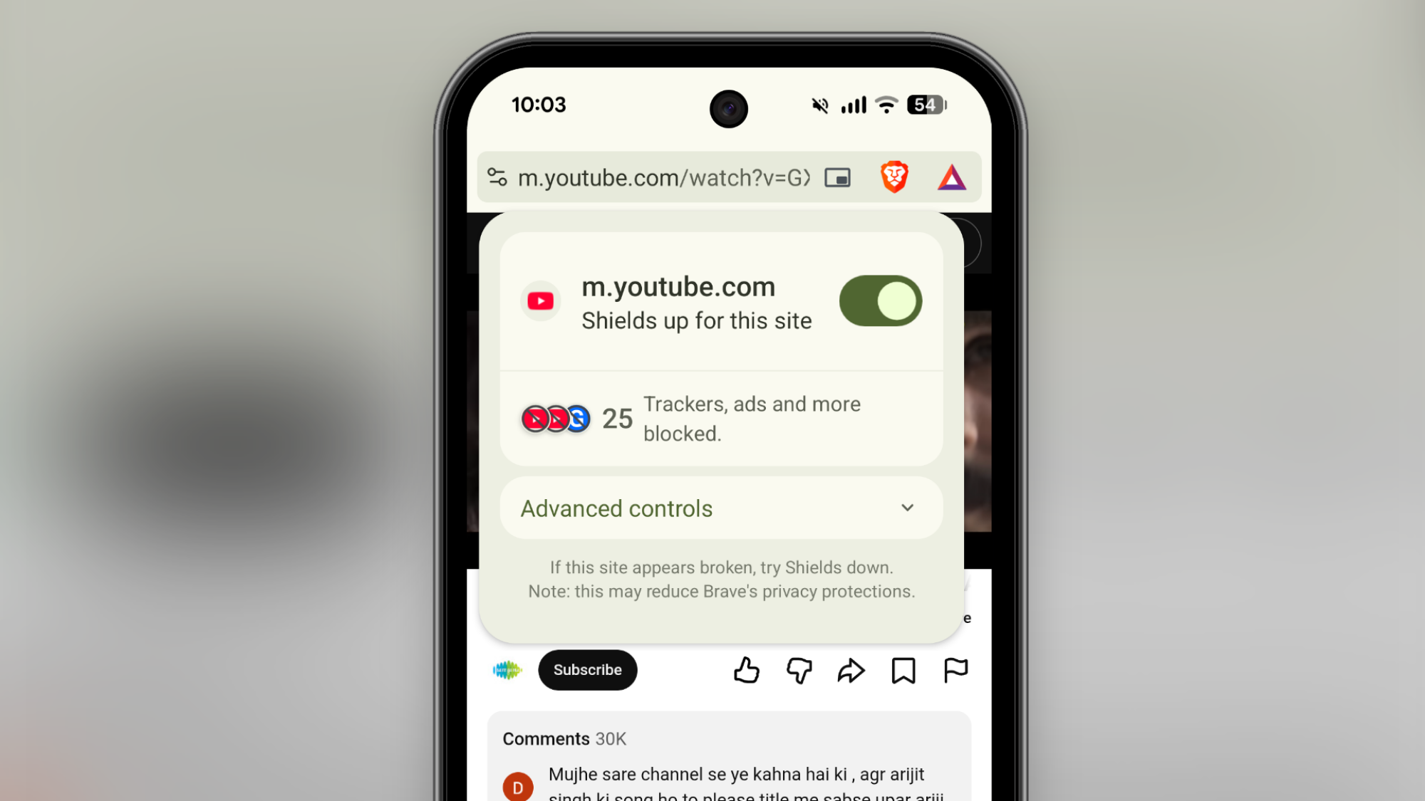 Blocking ads on Brave along with YouTube ad blocking.