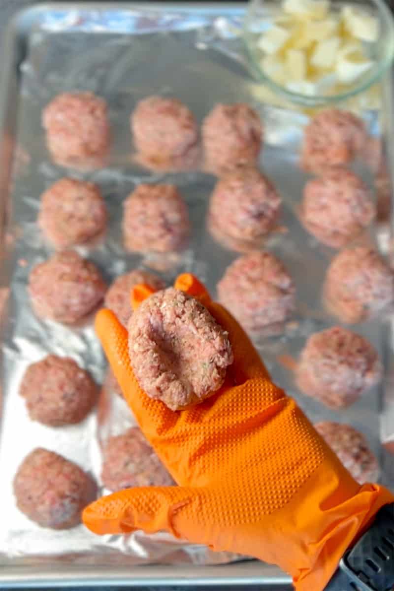 meatball with indentation.
