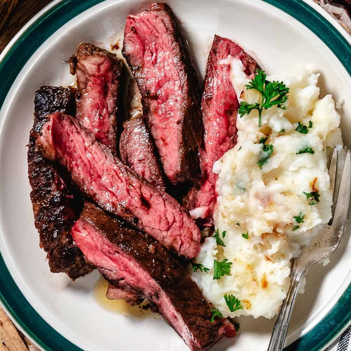 marinated thin chuck steak dinner