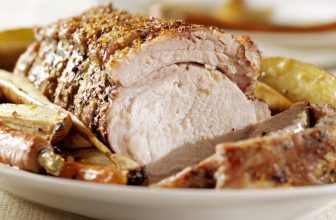 Oven Roasted Pork Loin With Pomegranate Butter and Roasted Vegetables