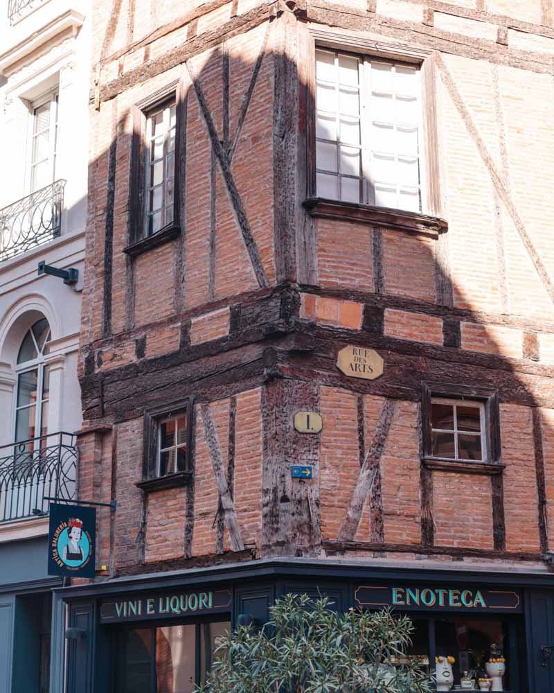 Rue Saint-Rome timber houses in Toulouse france